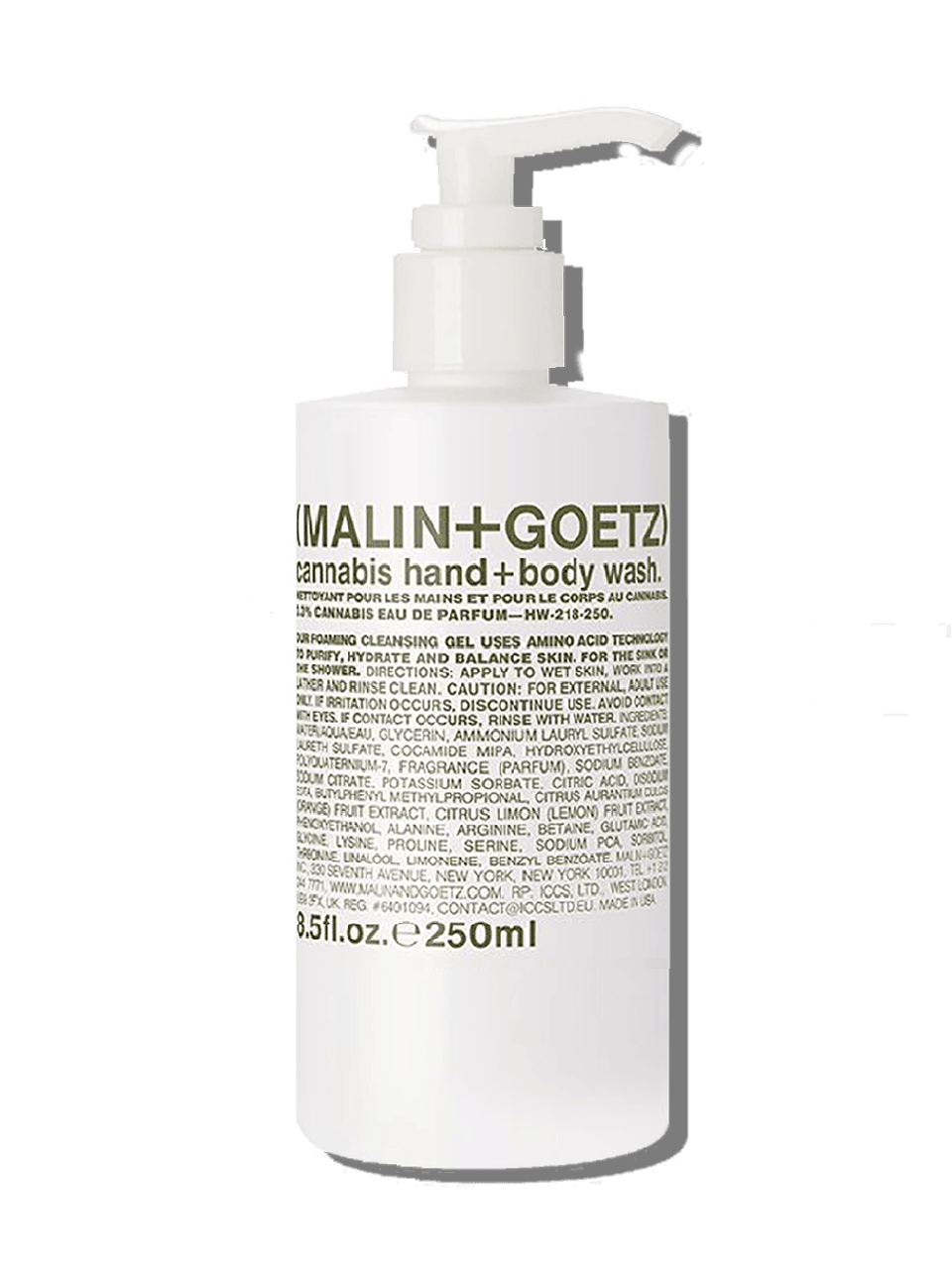 Hand + Body Wash LIFESTYLE Malin and Goetz 250 mL / 8.4 oz. Cannabis 