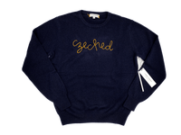Women's Navy Czeched Cashmere Sweater