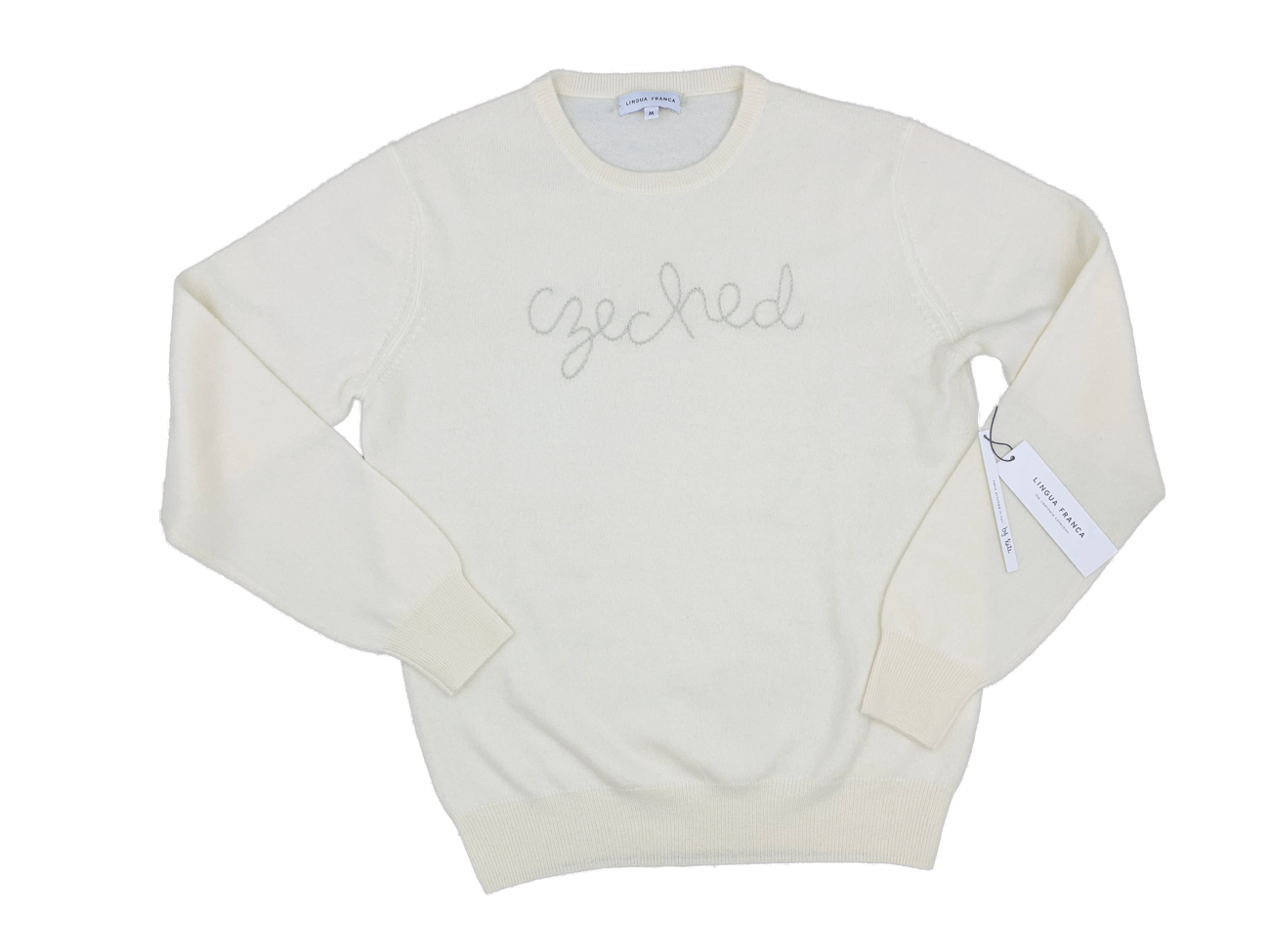 Women's Cream Czeched Cashmere Sweater