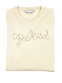 Women's Cream Czeched Cashmere Sweater Lifestyle Lingua Franca 